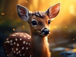 a close up of a deer photo