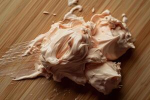 a close up of a cream photo