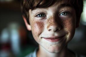 a close up of a boy photo