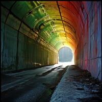 a tunnel with a light in the end photo