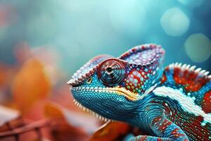a colorful lizard with sharp teeth photo