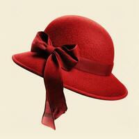 a red hat with a bow photo