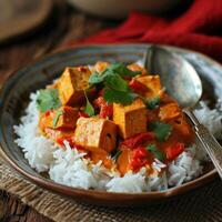 a plate of food with a spoon photo