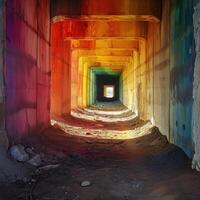 a tunnel with a light in the end photo