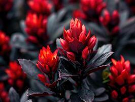 a close up of red flowers photo