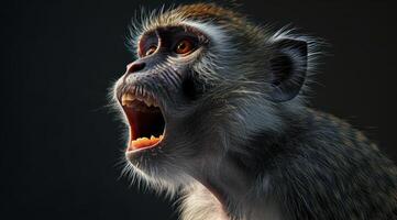 a close up of a monkey photo