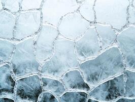 Intricate patterns of frozen ice photo