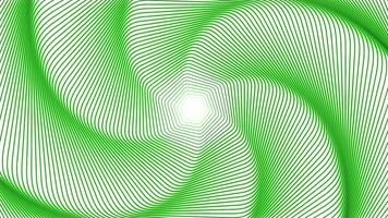 Animated green rotating spiral pattern background. Design. Trembling lines creating effect of glitch. video