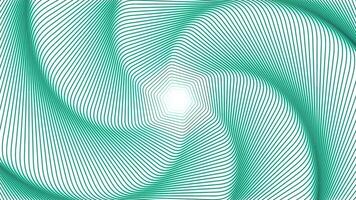 Animated green rotating spiral pattern background. Design. Trembling lines creating effect of glitch. video