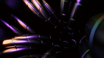 Abstract moving metal bended tubes. Design. Moving abstract mechanism, digital abstract technologies. video