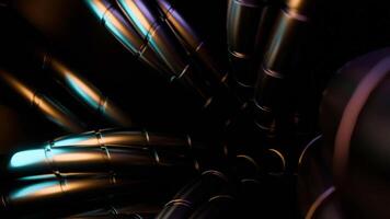 Abstract moving metal bended tubes. Design. Moving abstract mechanism, digital abstract technologies. video