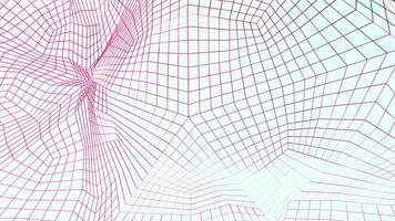Abstract texture with curving 3d grid. Design. Cyber mesh with moving geometric surface. video
