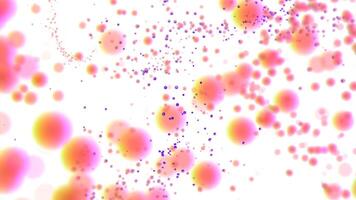 Soft bokeh colorful particles on a white background. Design. Swarm of bright tiny circles. video
