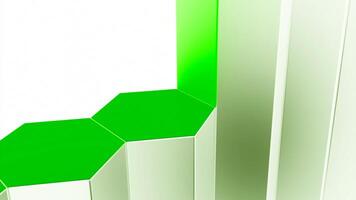 Abstract falling columns of hexagonal shapes on a white background. Design. Abstract 3d pillars moving down in a row. video