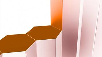 Abstract falling columns of hexagonal shapes on a white background. Design. Abstract 3d pillars moving down in a row. video