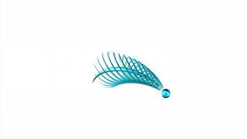 Particle wave object on a white background. Design. Schematic view of a comet with tail. video