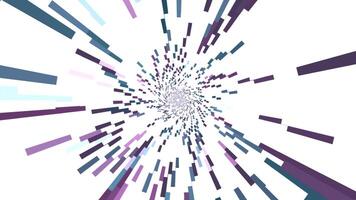 Animated background of colorful segments creating effect of long tunnel. Design. Blinking bright stripes. video