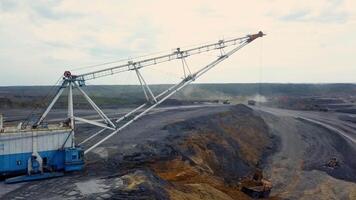 Heavy Machinery Utilized in Open Pit Mining Operations and Their Various Applications. Stock Clip video