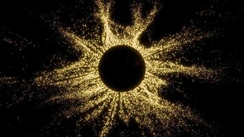 Experience the breathtaking beauty of a Radiant Solar Eclipse adorned with Golden Vortex Effects. Design video
