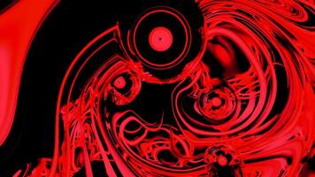 Abstract red and black liquid tunnel with scary shapes. Design. Sticky 3d background in corridor. video