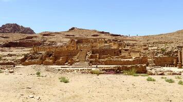 Exploring the Ancient Ruins Situated in an Expansive and Arid Landscape of Culture and History. Action video