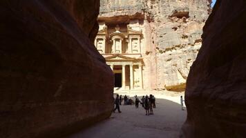 Ancient Petra Experience a Majestic View While Strolling Through the Siq Canyon Trail. Action video
