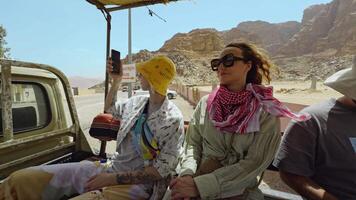 An Adventurous Duo is Setting Out to Explore the Beautiful Arid Landscapes in a Desert Vehicle. Action video