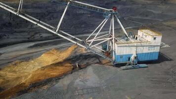 Heavy Machinery Operating Effectively in a Large Open Pit Mine Environment with Efficiency. Stock Clip video