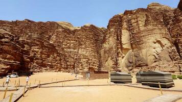 Delving Deep Into the Ancient Rock Carvings Discovered Within a Stunning Desert Landscape. Action video