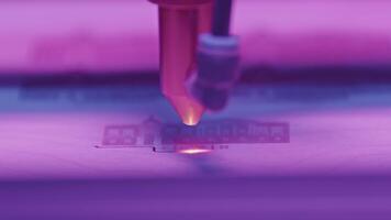 Close-up of laser printer engraving patterns. Media. Dot laser engraves patterns in robotic printer. Laser printers for fine engraving on any material video