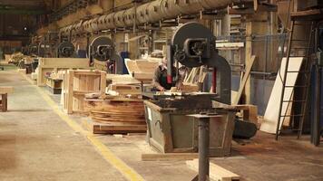 An Industrial Workshop featuring various types of Machinery and Woodworking Equipment for use. Stock Clip video