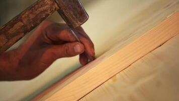 An In Depth Look at the Precision Craftsmanship Found in the Art of Woodworking A Close Up. Stock Clip video