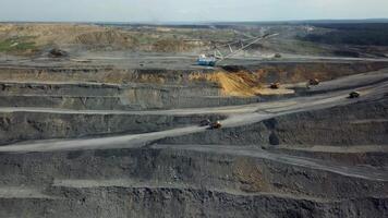 An Aerial View of an Extensive OpenPit Mining Operation and its Surrounding Areas. Stock Clip video