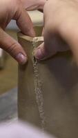 Creating a Beautiful and Functional Ceramic Pot Hands Skillfully at Work in Harmony. Stock Clip video