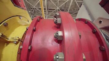 Exploring Industrial Machinery A CloseUp of Vibrantly Red Equipment in Action and Design. Stock Clip video
