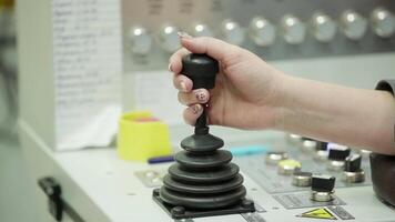 The Industrial Control Joystick is currently active and in operation for various tasks. Stock Clip video