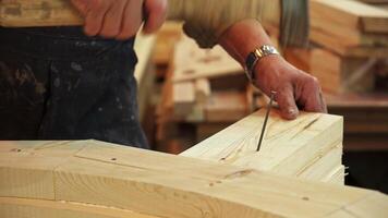 The Art of Craftsmanship in Woodworking An Insight into the Artisan Carving Process and Techniques. Stock Clip video