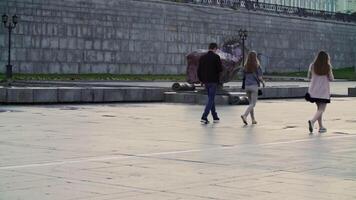 Casual Stroll in the Park Young Adults Enjoying Life in an Urban City Setting Together. Stock Clip video
