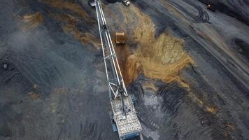 Aerial View of Heavy Machinery in Mining Operations and Related Activities and Contexts. Stock Clip video