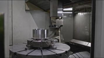 Rotating CNC Lathe. Stock Clip. Rotating Metalworking Lathe Machine. Automated machine for cutting metal objects video