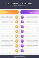 Challenge and Solution Comparison Table Business Vertical Infographic Template Deisgn vector