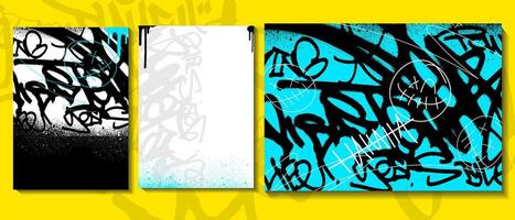 Graffiti poster design illustration. Template layout design with scribbles, tagging and drips. vector