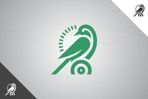 Tosca bird minimalis logo with 2 color options. An animal and pet symbol. Black solid color logo. Minimal logotype and sign. Eps 10. vector