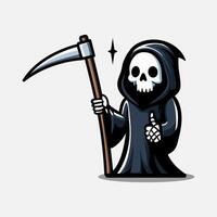 Thumb up left hand of skull grim reaper illustration. Element for halloween design. Spooky and horror. Eps 10 vector