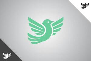 Light tosca bird minimalis logo with 2 color options. An animal and pet symbol. Black solid color logo. Minimal logotype and sign. Eps 10. vector