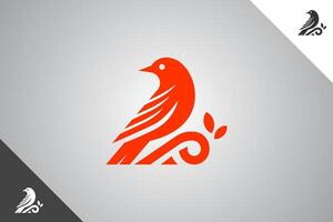 Orange bird minimalis logo with 2 color options. An animal and pet symbol. Black solid color logo. Minimal logotype and sign. Eps 10. vector