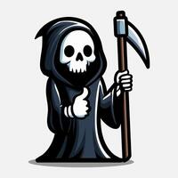 Thumb up of grim reaper illustration. Element for halloween design. Spooky and horror. Eps 10 vector