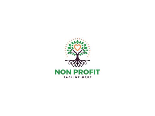 Resonant Nonprofit Logo Design, Echoing Community Values with Heart Sun Tree Leaf