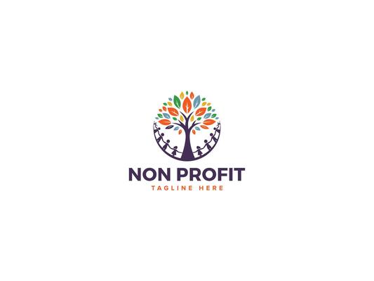 Innovative Nonprofit Logo Design, Symbols of Empowerment with Circle Kids Tree Colorful Leaf