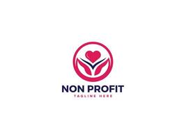 Creative Social Impact Logos, Collection of Nonprofit Organization Logos with Heart vector